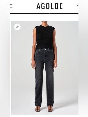 Agolde Straight-Leg Jeans in Washed Black